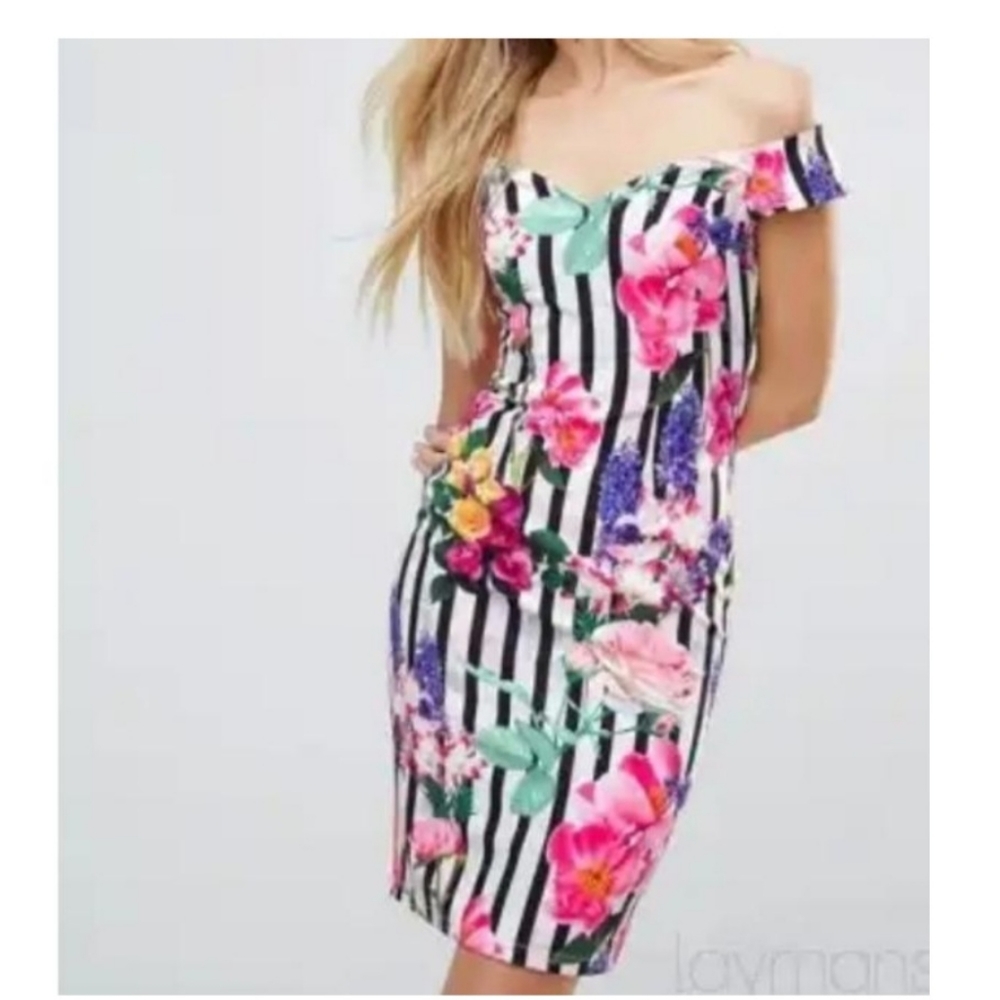 Paper Doll Pink Bardot Dress